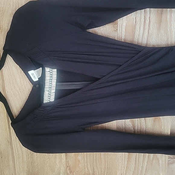 Cache Black Long Sleeve Stretchy Sheath Dress with Beaded Details XSmall - Picture 2 of 8